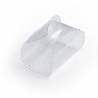 Caja en acetato transparente tipo ba&uacute;l con manija para souvenirs y recordatorios