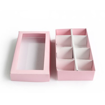 Caja de Cart&oacute;n rectangular con ventana en Acetato con division para Galletas 